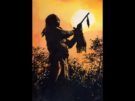 Powerful Manitou - nature, human, battle, native