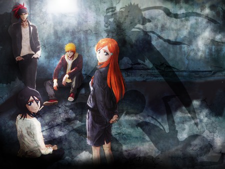 Bleach - renji, orihime, rukia, bleach, ichigo