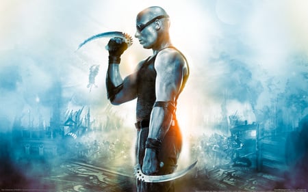 The Chronicles of Riddick - riddick, assault on dark athena, the chronicles of riddick, van diesel, hd, movie, weapon, chronicle, hero, action, adventure, video game