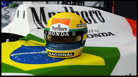 Senna Helmet - senna, mclaren, formula1, brazil