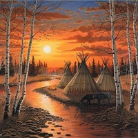 Sunset painting, by Michael Ross Matherly