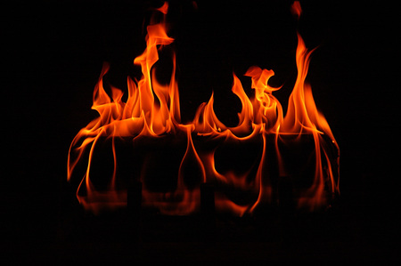 Fire - fireplace, glow, warm, photography