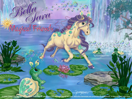 Bella Sara - horses, bella sara, animals, magical land, white horses, unicorn