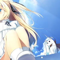 anime girl and cat