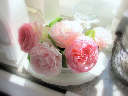 roses for caramelie - roses, pink, tender, flowers, still life, vase