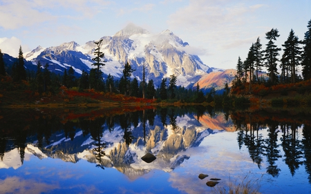 Mountain Reflection - lake, reflection, nature, mountain