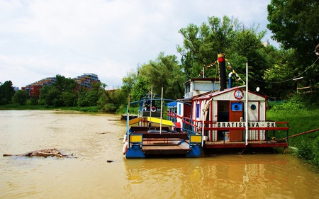 Danube - bratislava, danube, boats, trees, nature, rivers, beautiful, slovakia