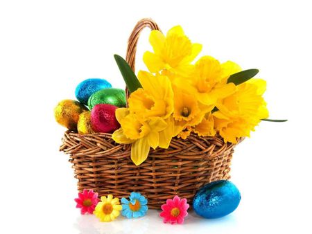 Flower basket - egg, basket, flower, nature