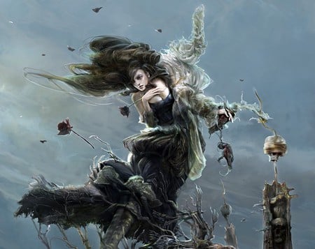 Wind - girl, kuang hong, wind, cg