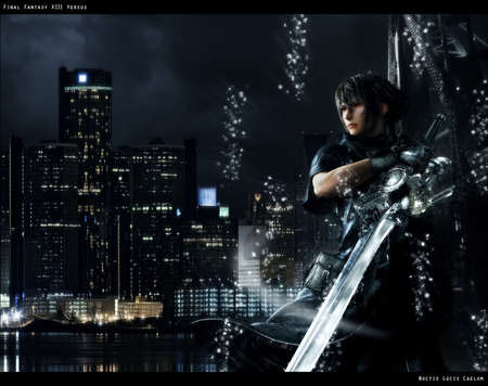 Noctis - city, night, final fantasy, noctis