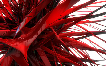 Red and White - white, abstract, 3d, red