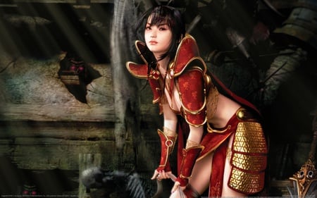 Legend of Mir - princess, female, hot, video game, black hair, armor, cool, dark, anime, legend of mai, sexy, legend of mir 3, girl, warrior, cg, hd, twin tails, 3d, smile, dress, legend of mir