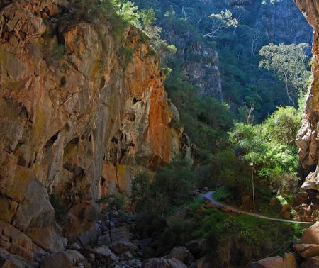 Hidden road - mountains, rocks, road, landscape, stones, beutiful, background, nature, colors, hide