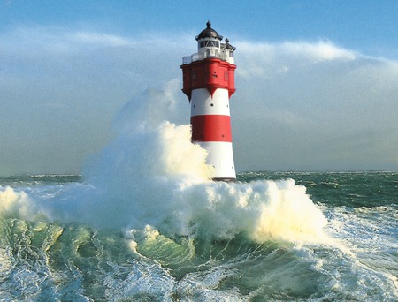 Force of nature - groin, sky, lighthouse, sea