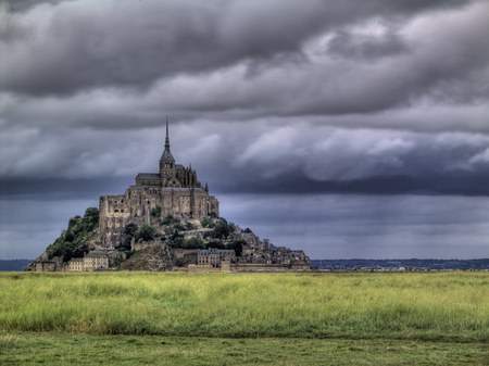 Mont St. Michel - hill, france, normandie, sky