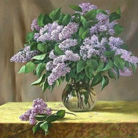 Purple bouquet in vase