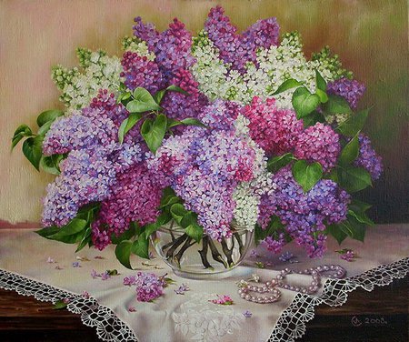 Elegant still life - painting, flower, art, bouquet, still life