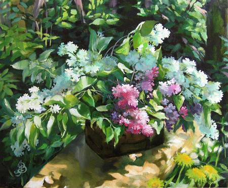 Garden - garden, flower, painting, art