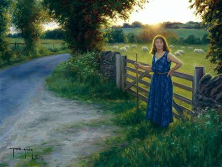 Painting by Robert Duncan - path, nature, painting, robert duncan, fence, art