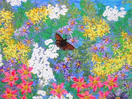 SKYLINE DETAILS - butterfly, details, painting, skyline