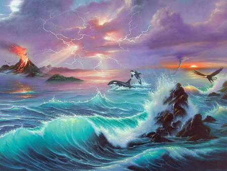 Painting by Jim Warren - painting, art, jim warren, wave, se