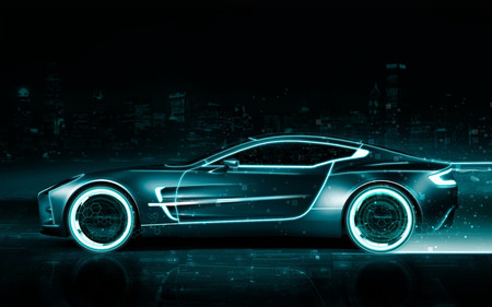 Neon Aston Martin - speed, abstract, photography, aston martin, neon, power, light