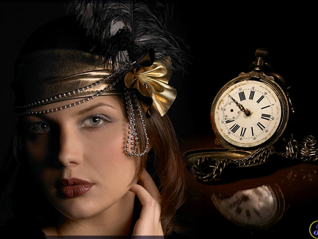 Retro Lady - watch, fantasy, retro, lady, beauty