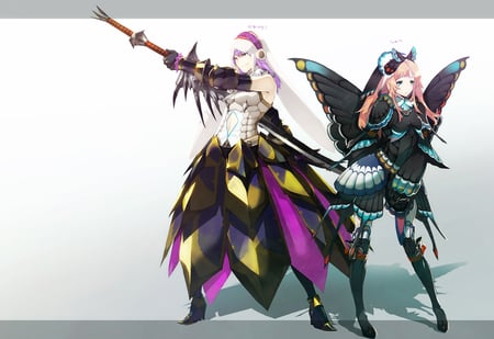 Monster Hunters - beauty, monster hunters, sexy, anime girls, hot, armor, beautiful, weapon, sword, cute