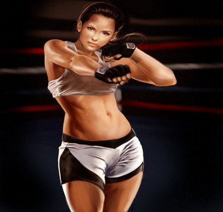 Fighter - abstract, kick boxing, girl, fighter, fantasy