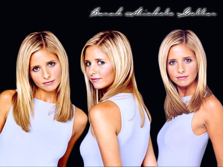 Triple Buff - beauty, gellar, actress, buffy, sarah, michelle