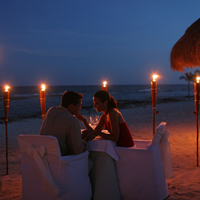 Romantic beach dinner