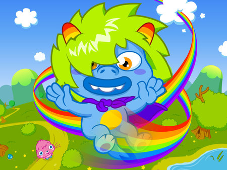 MOSHI THE MONSTER - moshi, blue, smiles, monster