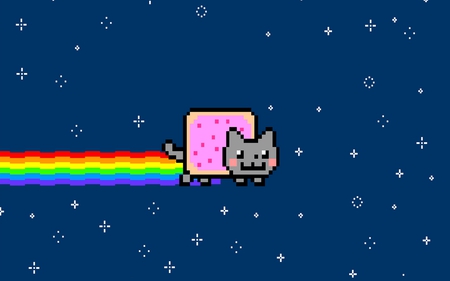 Nyan Cat - poptart, awesome, rainbow, 2560x1600, nyancat, lol, cat