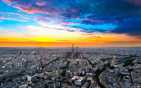 A new day has come - clouds, amazing, beautiful, landscape, raris, city, architecture, sight, france, sun, sky