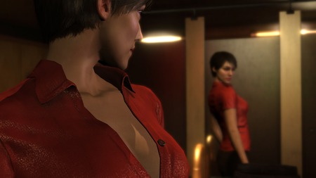 Red in Mirror - playstation, female, dress, eye, heavy rain, cg, fantasy, red, hd, face, video game