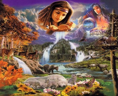 Natives and nature - navajo, nature, native, woman