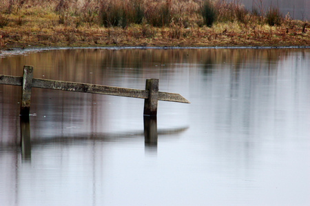 Gloss - gloss, autumn, fishing, photography, water, image, sesons, view, reflection, lake, fence, landscape, place, country, nature, vegetation, silence