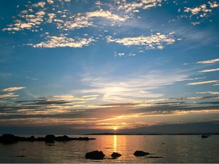 Spiritual Sunset - nature, sky, clouds, sunset, sea