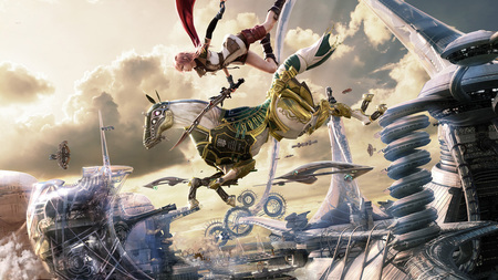 Lighting - female, girl, final fantasy, fantasy, final fantasy xiii, hd, action, adventure, fighters, video game, lighting