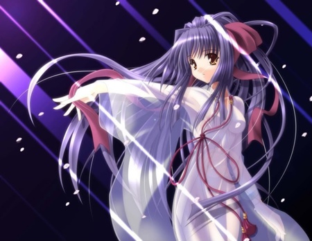 Anime Girl - anime, night, girl, gown