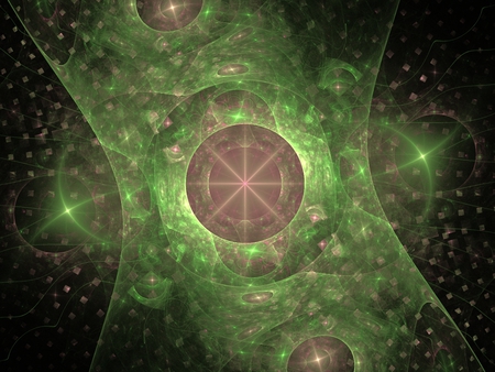 Green belt - buckle, fractal, green, pink