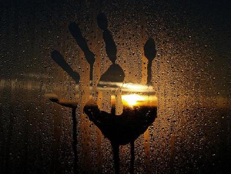 Let me In - glow, rain, hand, moonlight, print