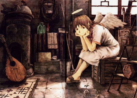 lonely - manga, angles, haibane renmei, wings