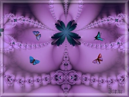 TEAL BUTTERFLY - design, purple, teal, butterflies