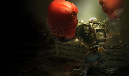 Boxer - league of legends, steam golem splash, blitzcrank - the great steam golem, punch, blitzcrank, steam golem, boxer, the great steam golem, splash, video game