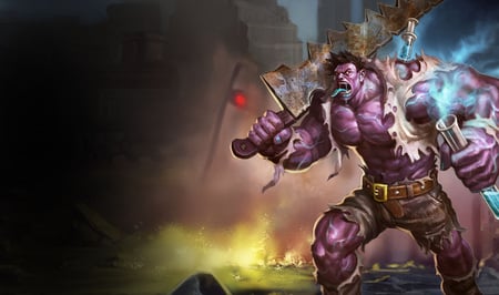 Dr. Mundo - The Madman of Zaun - hulk, dr mundo - the madman of zaun, video game, mundo splash, cg, dr mundo splash, warrior, splash, mundo, dr mundo, league of legends, adventure, the madman of zaun