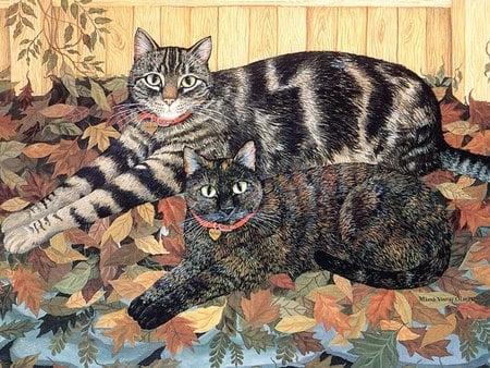 Cats, * Mimi Vang Olsen - animal, painting mimi vang olsen, kitten, art, cat