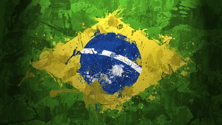 Brasil Paint - paint, yellow, blue, brasil, green, brazil, flag