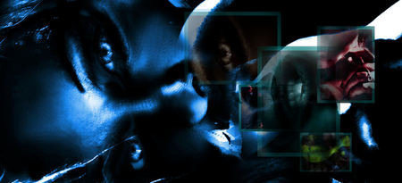 collage of soul - wallpaper, tint, gothic, collage, abstract, eyes, blue, new, woman