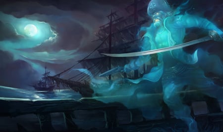 Pirate Soul - gun, video game, pirate splash, cg, gangplank - the saltwater scourge, adventure, league of legends, pirate, gangplank, the saltwater scourge, soul, splash